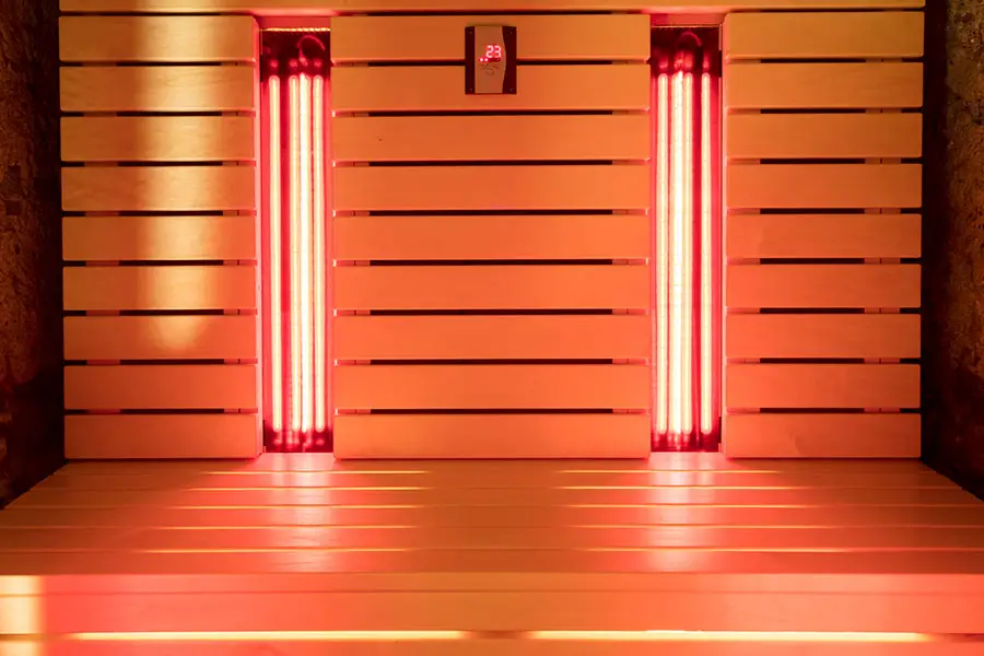 Infrared Sauna with a bench and 2 infrared lights