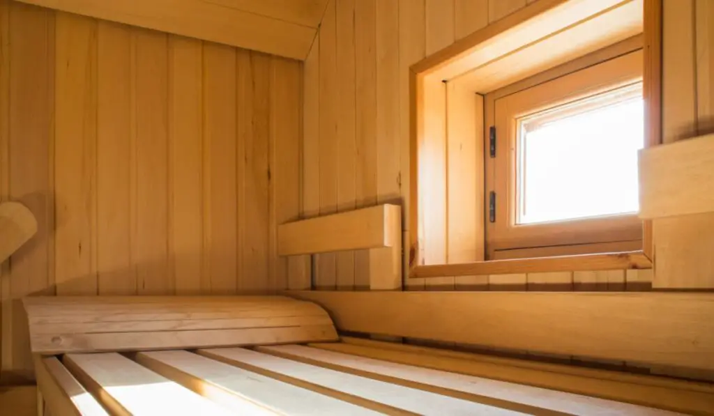 Finnish sauna with a window