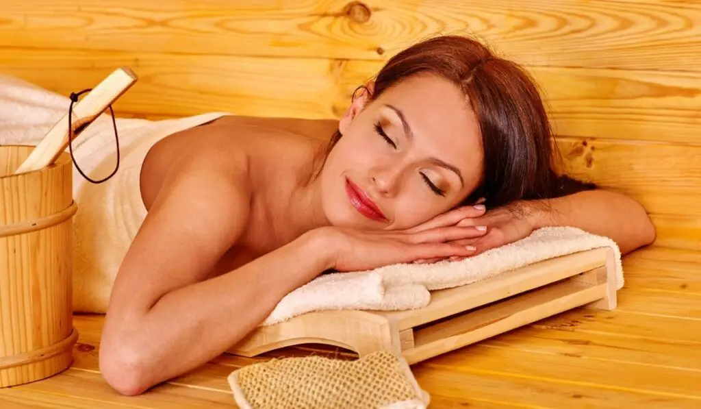 Girl in sauna